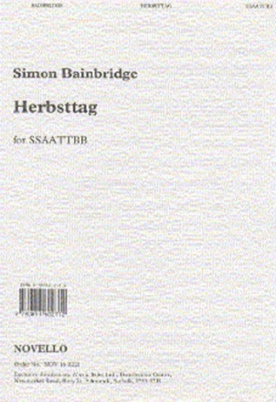 Simon Bainbridge, Herbsttag SATB Buch