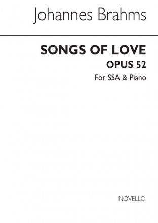 Johannes Brahms, Songs Of Love SSA and Piano Buch