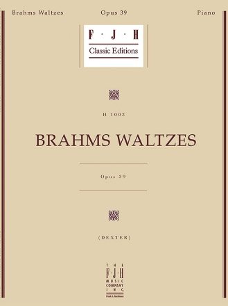 Johannes Brahms: Brahms Waltzes Op.39 Piano Instrumental Album