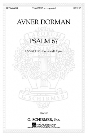 Avner Dorman, Psalm 67 SATB and Organ Chorpartitur