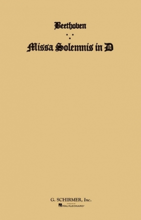 Ludwig van Beethoven, Missa Solemnis In D Op.123 SATB Chorpartitur