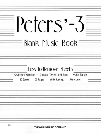 Peters' Blank Music Book (White) Klavier Buch