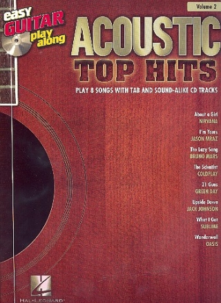 Acoustic Top Hits (+CD): Easy Guitar Playalong vol.2 Songbook vocal/guitar/tab