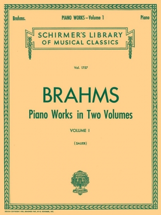 Johannes Brahms, Piano Works In Two Volumes Klavier Buch