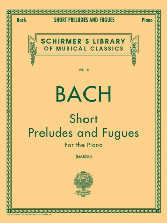 Johann Sebastian Bach, Short Preludes And Fugues For Piano Klavier Buch