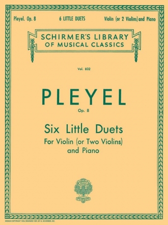 Ignace Pleyel, Six Little Duets, Op. 8 Violine und Klavier Buch