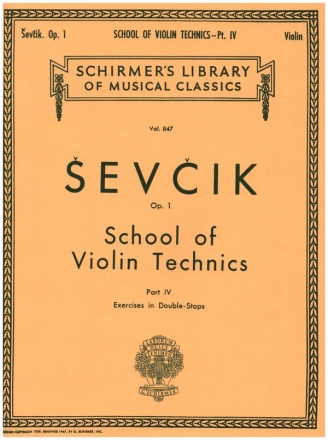 School of Violin Technics op.1 - Book 4 Exercises in Double-Stops for violin