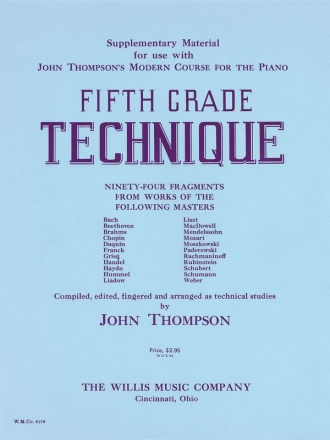 Fifth Grade Technique Klavier Buch