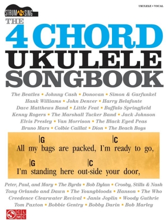 4 Chord Ukulele Songbook for voice and ukulele Songbook (lyrics and chords)