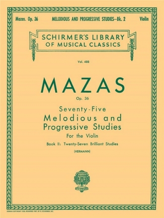 Jacques-Frol Mazas, 75 Melodious and Progressive Studies, Op. 36 Bk  Violin Buch