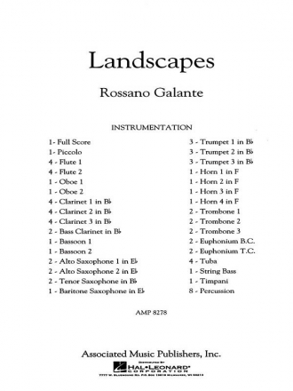 Rossano Galante, Landscapes Concert Band/Harmonie Partitur