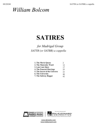 William Bolcom Satires SATB Stimme