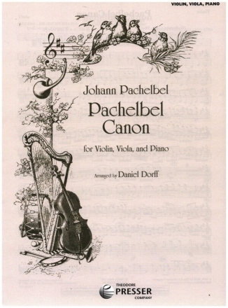 Pachelbel Canon for violin, viola and piano score and parts