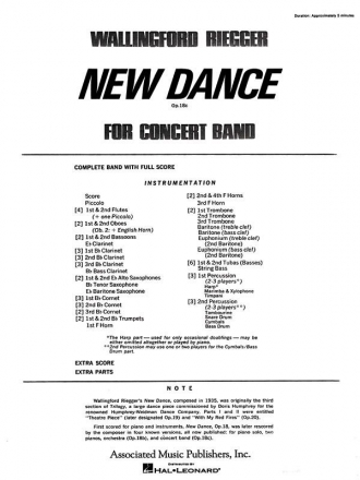 Wallingford Riegger, New Dance for Band, Op. 18b (finale) Concert Band Partitur