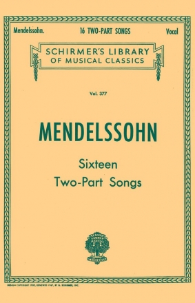 Felix Mendelssohn Bartholdy, Sixteen Two-Part Songs Voice Duet Buch