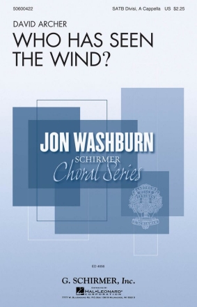 David Archer, Who Has Seen the Wind? SATB a Cappella Chorpartitur