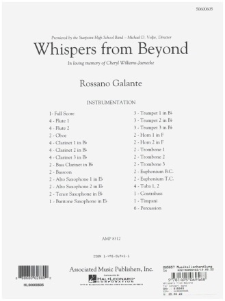 Whispers from Beyond for concert band score