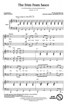 The Frim Fram Sauce SATB Chorpartitur