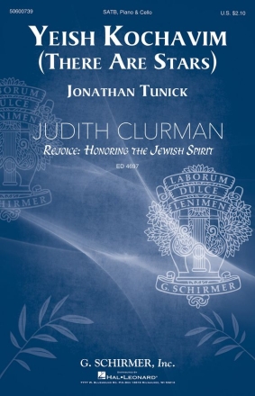 Jonathan Tunick, Yeish Kochavim (There are Stars) SATB and Cello Chorpartitur