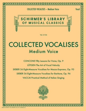 Collected Vocalises for medium voice and piano score