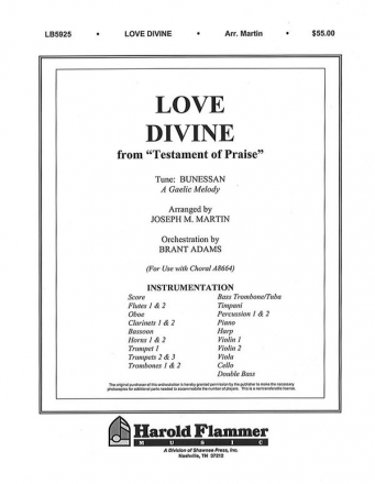 Charles Wesley, Love Divine, All Love Excelling Orchestra Partitur + Stimmen