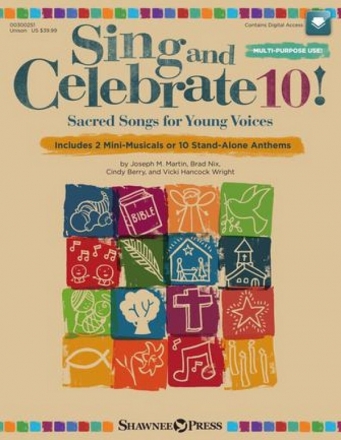 Brad Nix, Sing and Celebrate 10! Sacred Songs for Young Vcs for Unison Choir Book & Audio-Online