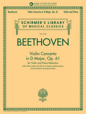 HL50603274  Beethoven, Violin Concerto in D Major op. 61 for violin and piano Book & Audio-Online