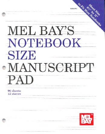 Notebook-Size Manuscript Pad 12-Stave 96 Sheets Din A4