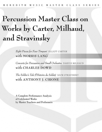 Darius Milhaud_Elliott Carter_Igor Stravinsky, Percussion Masterclass Timpani Buch