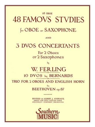 Franz Wilhelm Ferling 48 Famous Studies, (1st and 3rd Part) Oboe Buch