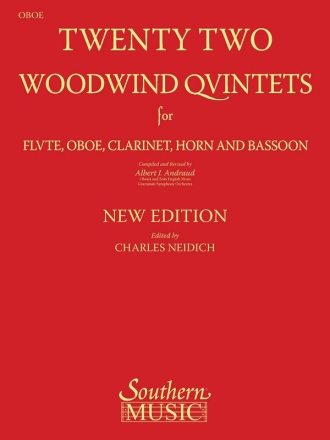 Twenty-Two (22) Woodwind Quintets Oboe Stimme