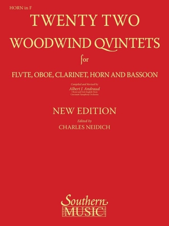 Twenty-Two (22) Woodwind Quintets Horn Stimme