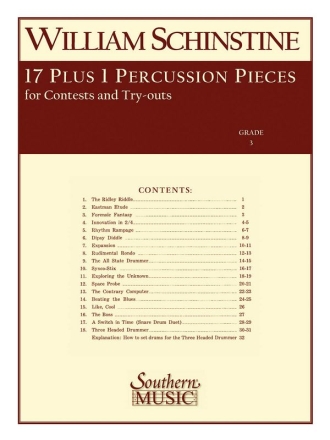 William J. Schinstine 17 + 1 Percussion Pieces Snare Drum Buch