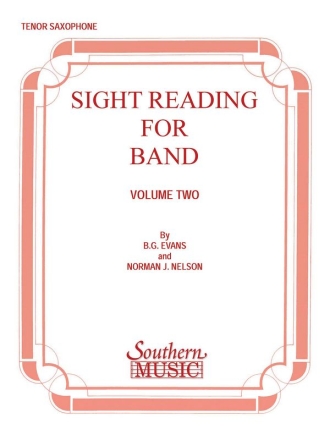 Billy Evans Sight Reading For Band, Bk. 2 (Srb2) Tenor Saxophone Stimme