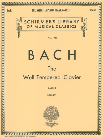 Johann Sebastian Bach, Well Tempered Clavier - Book 1 Klavier Buch