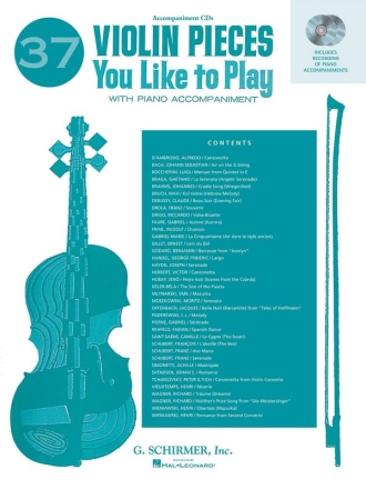 37 Violin Pieces you like to play for violin with piano accompaniment 2 CDs