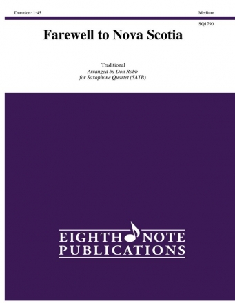 Traditional, Farewell to Nova Scotia 4 Saxophone (S, A, T, Bar)