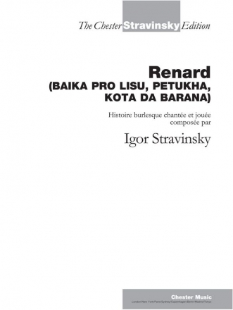 CH73084 Renard  vocal score