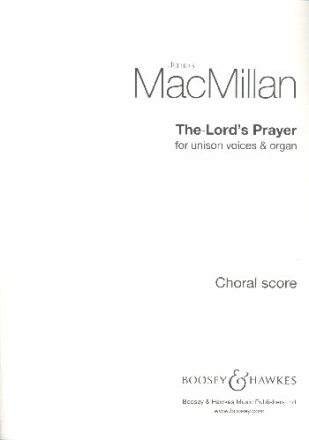 The Lord's Prayer for unisono chorus (congregation) and organ score