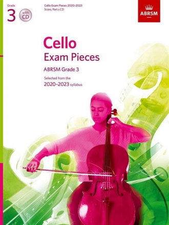 Cello Exam Pieces 2020-2023 Grade 3 (+CD) for cello and piano score and part