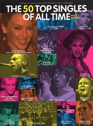 THE 50 TOP SINGLES OF ALL TIME: GOLD EDITION SONGBOOK FOR PIANO/VOICE/GUITAR