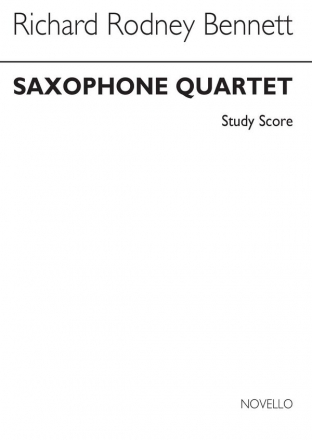 Richard Rodney Bennett, Saxophone Quartet Saxophonquartett Studienpartitur