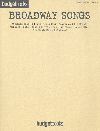 Broadway Songs: for piano/vocal/guitar