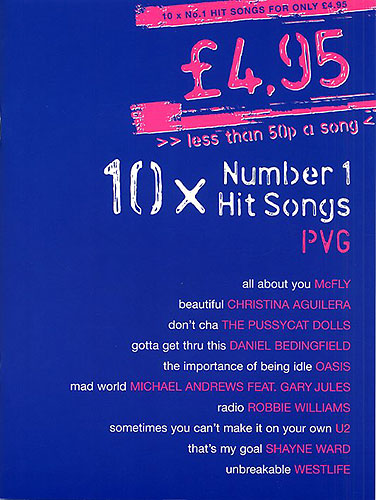 10x number 1 hit songs: songbook for piano/vocal/guitar