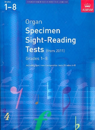 Specimen Sight-Reading Tests Grades 1-8 (from 2011) for organ