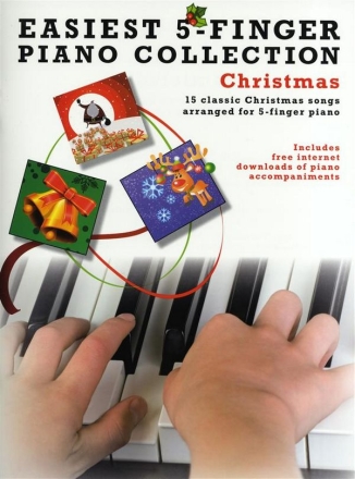 Easiest 5-Finger Piano Collection: Christmas for piano (with lyrics)