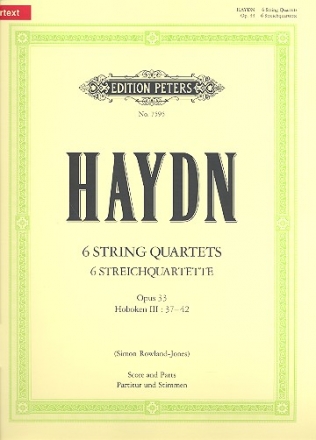 6 Streichquartette op.33 Hob.III:37-42 fr Streichquartett Partitur und Stimmen