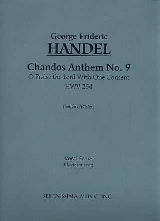 Chandos Anthem No.9 HWV254 for soli, mixed chorus, orchestra vocal score (en/dt)