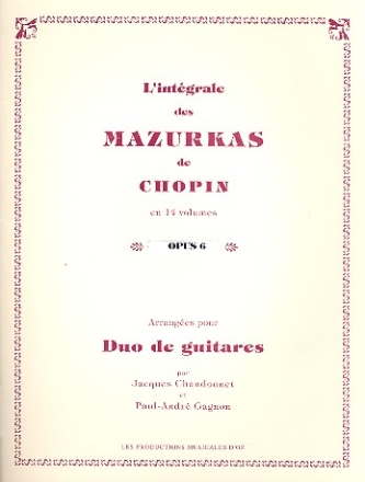 Mazurkas op.6 pour 2 guitares partition et parties