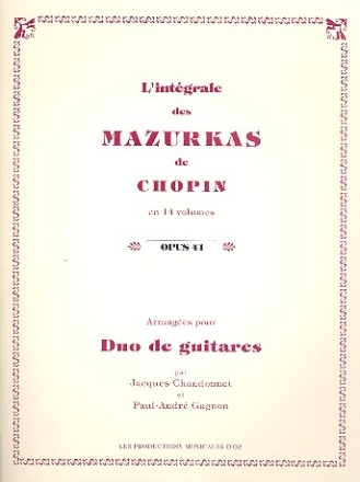 Mazurkas op.41 pour 2 guitares partition et parties